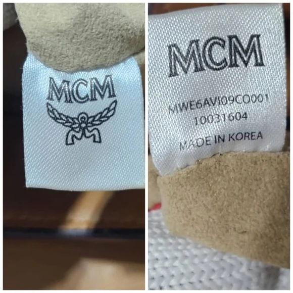 Authentic MCM Visetos Studded Crossbody Flap Messenger Cognac